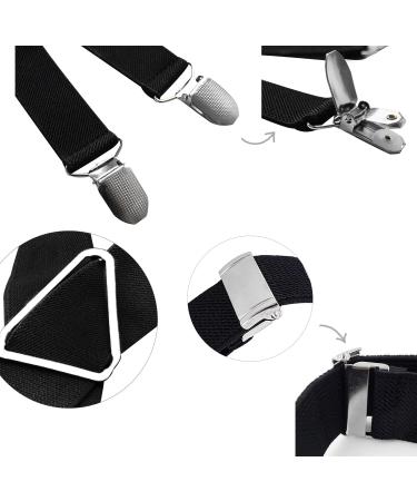 AXY Men's 35mm Wide Suspenders with 4 Strong Clips & Women's Black-Blue Variety | International Shipping - Buy Online on GoSupps.com