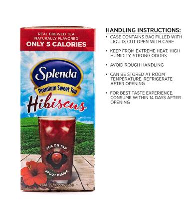 SPLENDA Premium Hibiscus Tea On Tap - 1 Gallon Bag In Box Ready to Drink Liquid - 128 Fl Oz - Buy Online on GoSupps.com
