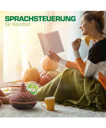 Inline SmartHome 400ml Aroma Diffuser - Essential Oil Ultrasonic Humidifier for Bedrooms & Offices Alexa/Google Home Compatible Features Timer & Fresh Air Ambience - Buy Online on GoSupps.com