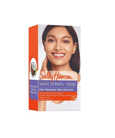 Sally Hansen Face, Eyebrow & Bikini Wax Strip Kit 34 Strips - Home Waxing with Salon Results, Lasts 8 Weeks - Pack of 2 - Buy Online on GoSupps.com