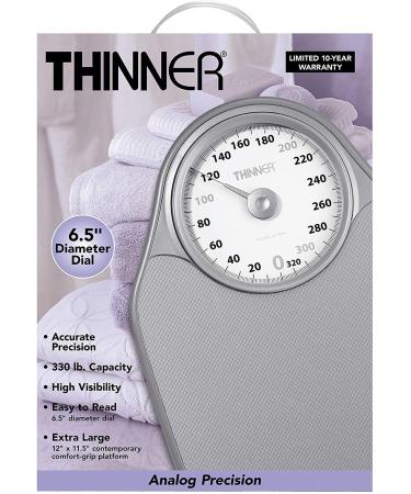 Thinner Extra-Large Dial Analog Bathroom Scale - Measures Weight Up to 330 Lbs - Silver - Buy Online on GoSupps.com