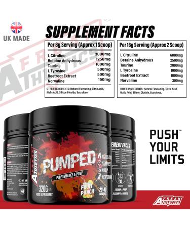 Pumped 'Fruit Punch' Pump Pre Workout by Freak Athletics - Non Stim Pre Workout Powder Stimulant & Caffeine Free Pre Workout - Buy Online on GoSupps.com