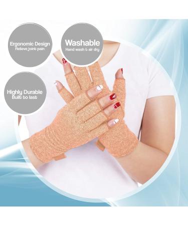 Hotcakes Compression Gloves - Arthritis Pain Relief for Men and Women - Beige XL - Buy Online on GoSupps.com