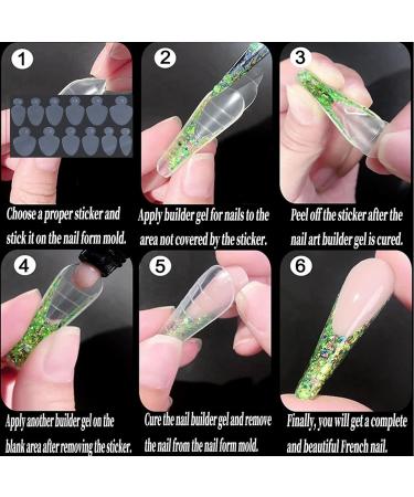 Qiuming 72-Piece French Nail Stencil Stickers | Dual Nail Shape Stickers for DIY French Nails | Perfect Nail Extension & Gel Designs - Buy Online on GoSupps.com