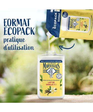  Le Petit Marseillais Le Petit Marseillais | Extra Soft Shower Cream Refill Organic Vanilla Milk (ecopack of 500 ml) 92% ingredients of natural o - Buy Online on GoSupps.com