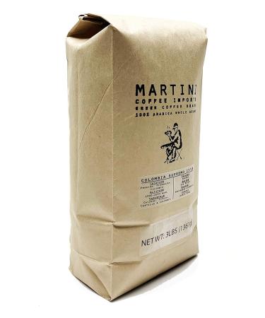 Martini Coffee Roasters Colombia Supremo Unroasted Green Coffee Beans - 3lb Pack - Buy Online on GoSupps.com