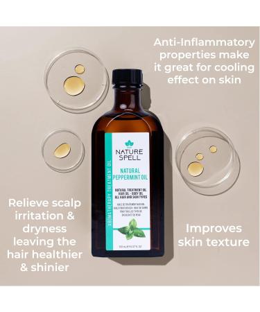 Nature Spell Peppermint Oil 150ml - Nourishing Hair & Skin Treatment for Dry Scalp Made in UK - Buy Online on GoSupps.com