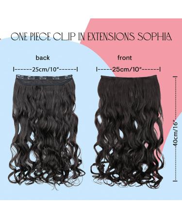 CAISHA 40cm Clip In Hair Extensions - Wavy Chocolate Brown Hairpiece | Premium Quality C52-1 - Buy Online on GoSupps.com