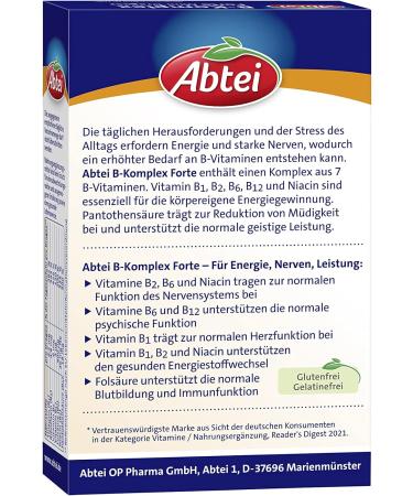 Buy Abtei B-Complex Forte - 50 Mini-Dragees for Optimal Health | International Shipping Available - Buy Online on GoSupps.com