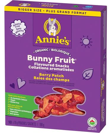 ANNIE'S - FAMILY PACK SIZE - Organic Fruit Flavoured Snacks Berry Pack of 10 Pouches Natural Strawberry Cherry and Raspberry Flavours No Synthetic Colours Gelatin Free Gluten Free Vegan Snacks Fruit Snack - Buy Online on GoSupps.com