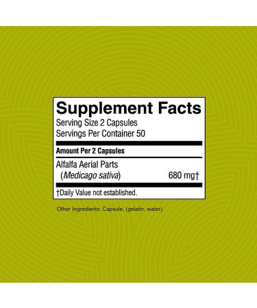 Nature's Sunshine Alfalfa Capsules - 100 Count - Buy Online on GoSupps.com