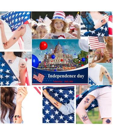Aresvns USA Flag Temporary Tattoo - Patriotic American Flag Sleeve Design for Independence Day | Memorial Day & 4th of July Decorations - Buy Online on GoSupps.com