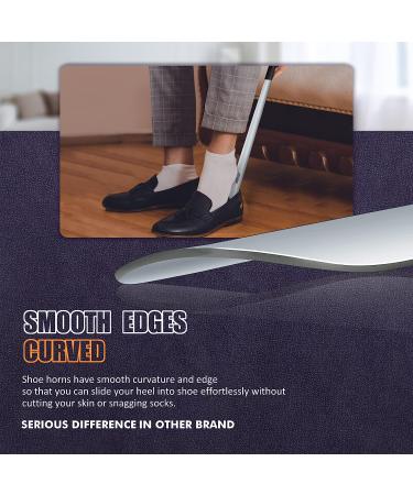 NINEMAX Long Handle Metal Shoe Horn 16.5 for Seniors, Men & Women (Pack of 2) - Buy Online on GoSupps.com