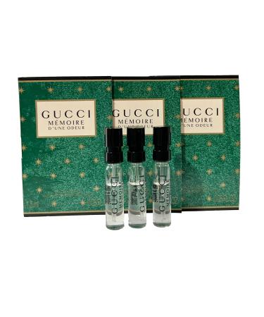 Gucci MEMOIRE D' UNE ODEUR EDP Women Sample Perfume Eau De Parfum Spray Pour Femme 1.5 ml / 0.05 oz - set of 3