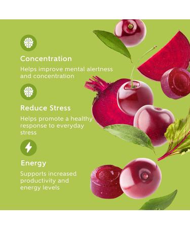 Vegan Vitamin B12 Energy Gummies with Green Tea - Gluten-Free Immunity Support - 60 Cherry Flavor Gummies for Adults - Buy Online on GoSupps.com
