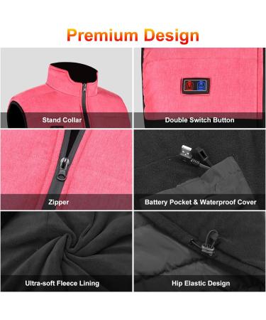 Shop Ton Color Heated Vest for Women - 4 Heating Zones 3 Temperature Levels USB Powered for Outdoor Activities - Ideal for Fishing & More - Buy Online on GoSupps.com