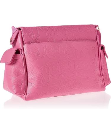 Leather Crossbody Baby Diaper Bag | Multifunctional Baby Bags for Moms & Dads | Bubble Gum Pink - Rose - Buy Online on GoSupps.com