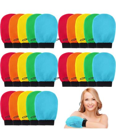 25 Pcs Exfoliating Mitt Colorful Exfoliating Glove Korean Exfoliating Mitt Exfoliating Body Scrubber for Shower Dead Skin Remover and Exfoliator for Body Great for Keratosis Pilaris  5 Colors