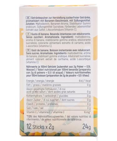 Buy Intick Sugar-Free Instant Banana Drink | 12-Pack 0.5L | Vegan Low-Calorie Vitamin C Powder for Milk or Water - Buy Online on GoSupps.com