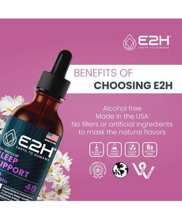 E2H Natural Sleep Aid - Liquid Melatonin with Chamomile Theanine - Sleep Better Deeper Longer - Vegan Gluten Free - Provides Stress Relief (2 Bottles) 2 Fl Oz (Pack of 2) - Buy Online on GoSupps.com