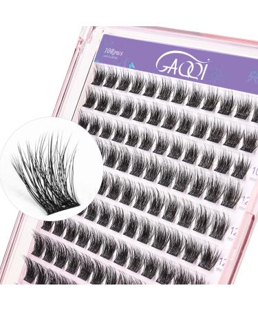 GAQQI Lash Clusters Cluster Eyelash Extensions 120 Cluster Lashes Volume Eyelash Clusters 10-14mm Multilayered 3D Fluffy Individual Lashes Soft and Thin Band (3D-GQ01)
