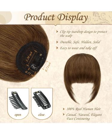 Shop Sofeiyan 100% Remy Real Hair Clip-In Fringe Bangs - Natural Reddish Brown Ponytail Extensions for Women - Buy Online on GoSupps.com