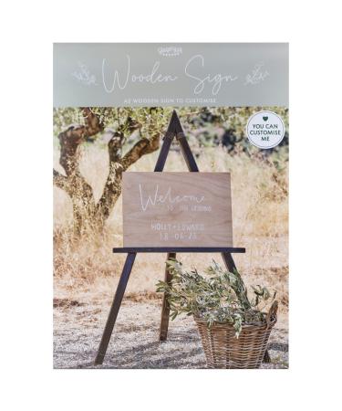Ginger Ray Customisable A2 Wooden Sign Brown Wooden Sign