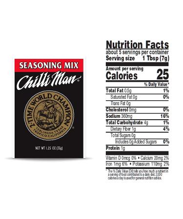 Chilli Man Chili Seasoning Mix 1.25oz (Pack of 24) - Premium Spice Blend - Buy Online on GoSupps.com