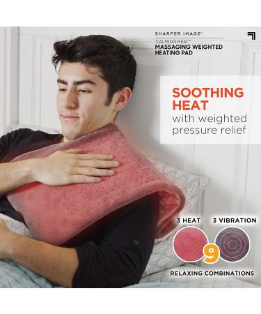Calming Heat Weighted Heating Pad by Sharper Image - Electric Massaging Pad with 6 Settings for Relaxation - 12 x 24 inches, 4 lbs - Buy Online on GoSupps.com