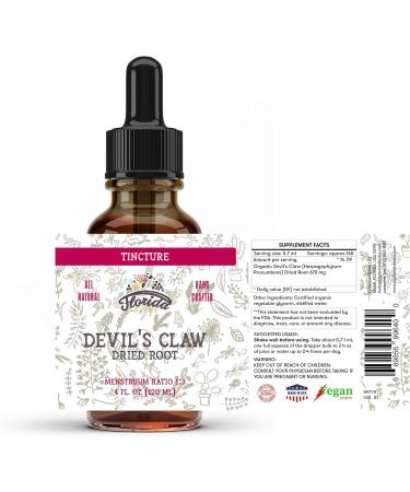 Devil's Claw Tincture - Alcohol-Free Organic Extract | Non-GMO Herbal Supplement (700 mg 4 oz) - International Shipping Available - Buy Online on GoSupps.com