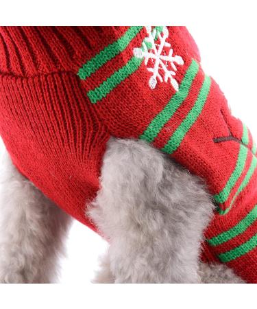 Hrttsy Christmas Dog Sweater | Warm Winter Pullover for Small & Medium Dogs | Striped Snowman Pet Costume - Buy Online on GoSupps.com