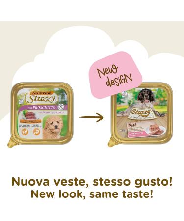 Stuzzy Mister Wet Food for Adult Dogs Ham Pate and Meat Chunks flavour - Total 3.3 kg (22 Pots x 150 g) - Buy Online on GoSupps.com