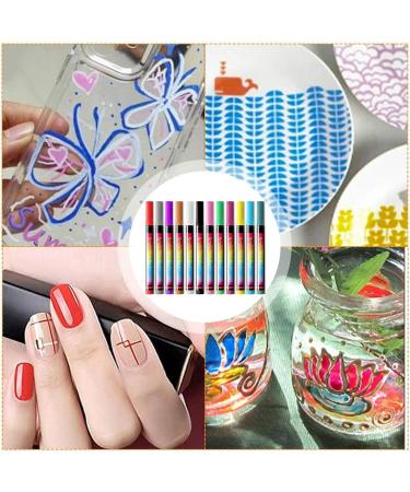 Pens Set - 12 Colors 3d Graffiti Pens Nail Paint Water-Based Gel Polish Pens For Colorful Nail Decoration Tools Painting Pens For - Buy Online on GoSupps.com