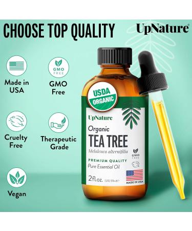 UpNature Organic Tea Tree Oil - 100% Pure Essential Oil for Skin Hair & Toenails - 2oz (Pack of 1) - International Shipping Available - Buy Online on GoSupps.com