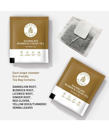 Dandelion Root Tea with Burdock & Ginger - Liver and Colon Cleanse (100 Tea Bags) - Buy Online on GoSupps.com