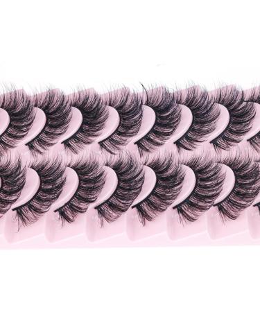 FANXITON Cat Eye False Eyelashes - 10 Pairs Wispy Mink Lashes Fluffy 18mm C Curl for Natural Look - Buy Online on GoSupps.com