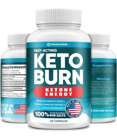 Keto Pills with Pure BHB Exogenous Ketones - Effective Keto Burn Made in USA - Advanced Keto Supplement for Ketosis Support - Keto Pills for Energy Boost - Keto BHB
