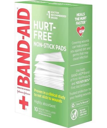 Band-Aid Medium Non-Stick Pads - 10 Count, 2x3 Adhesive Bandages - Buy Online on GoSupps.com