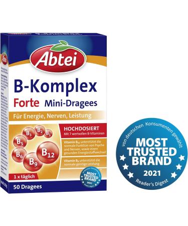 Buy Abtei B-Complex Forte - 50 Mini-Dragees for Optimal Health | International Shipping Available - Buy Online on GoSupps.com