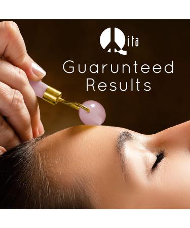 Jade Roller & Gua Sha Tools - 2 in 1 Anti-Aging Facial Massage with 100% Real Rose Quartz | Qita Beauty - Buy Online on GoSupps.com