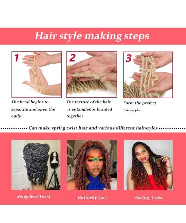 Xtrend 12 Inch 2 Pack Spring Twist Hair for Butterfly Faux Locks and Invisible Locs - Short Crochet Braids Hair Extension for Women - Synthetic Spring Curl Hair (1B) - Pack of 2 - Buy Online on GoSupps.com