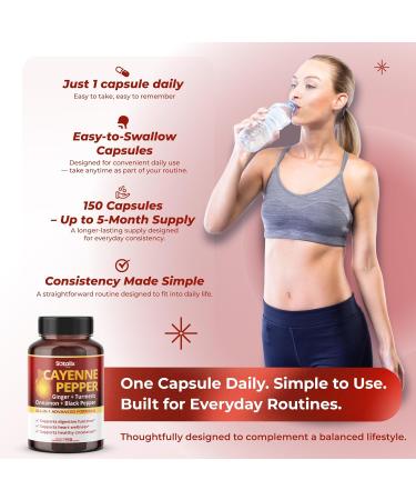 Cayenne Pepper with Ginger Turmeric Cinnamon Black Pepper - Digestion Support (150-day Supply) - Buy Online on GoSupps.com