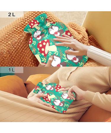 Hot Water Bottle with Squirrel Mushroom Cover - 2L Heating Bag for Pain Relief & Cramps - Buy Online on GoSupps.com