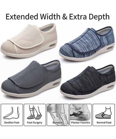 LGZY Women's Diabetic Shoes | Extra Wide Width Orthopedic Slippers for Swollen Feet | Memory Foam | Dark Gray - Size 39 EU - Buy Online on GoSupps.com