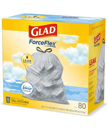 Glad ForceFlex 13 Gallon Trash Bags with Febreze Freshness - 80 Count - Buy Online on GoSupps.com