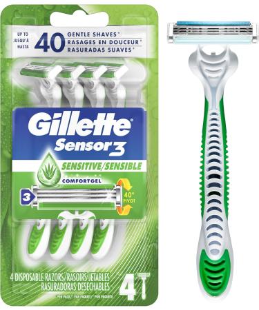 Gillette Sensor3 Men's Disposable Razor Bundle | Sensor3 and Sensor3 Sensitive (4 Razors Each) Razor + Razor 4 Count 4 Count (Pack of 1) - Buy Online on GoSupps.com