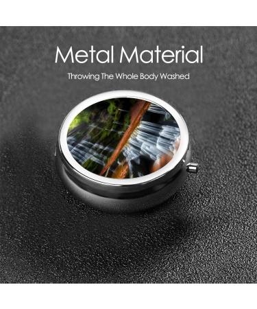 Waterfall View Round Pill Box - 3 Compartment Travel Organizer for Medication - Buy Online on GoSupps.com