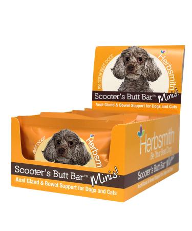 Herbsmith Scooters Butt Bars - Anal Gland and Bowel Support with Pumpkin Fiber for Dogs- Digestive Aid for Dogs - Dog Fiber Bars Case Of 8 Mini Bars (For Dogs Under 30lbs)