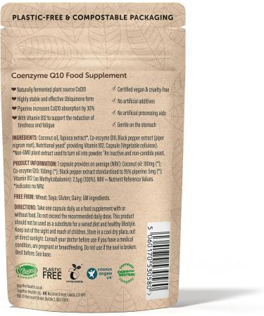 Coenzyme Q10 95% Piperine Vegecaps | Vegan Friendly & UK Made | Naturally Fermented Ubiquinone | Together Health - Buy Online on GoSupps.com