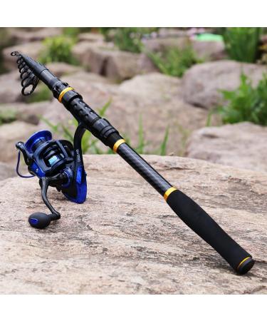 TROUTBOY 2.7M Fishing Rod and Reel Combo Kit | Carbon Fiber Telescopic Pole for Saltwater and Freshwater Fishing - Buy Online on GoSupps.com